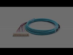 LC/UPC 12 ядра Пакет с вытяжкой из оптического волокна Pigtail OM3 50/125um Aqua Jacket